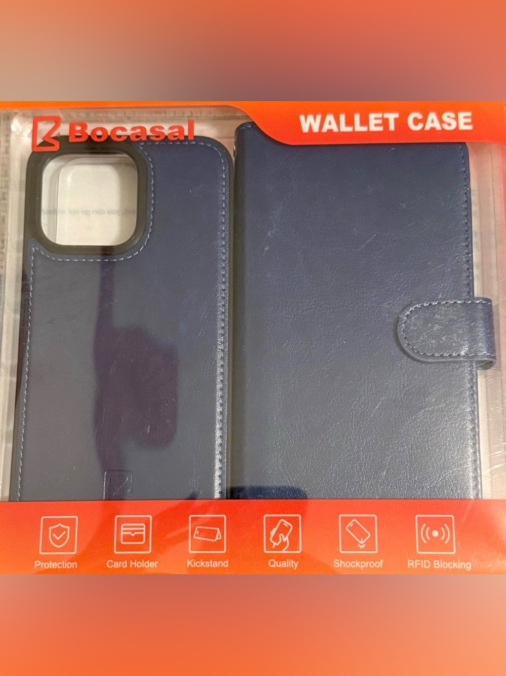 Navy—iPhone 15 Pro Max Wallet Case MagSafe Compatible